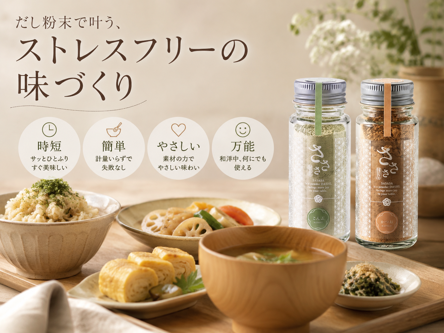 だし粉末で叶う、ストレスフリーの味づくり