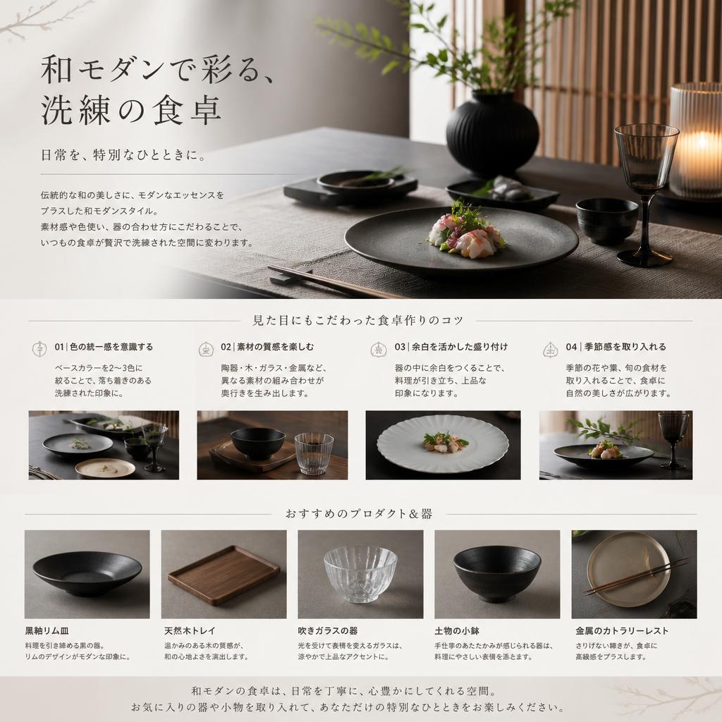 2. 和モダンデザインの食卓アイデア